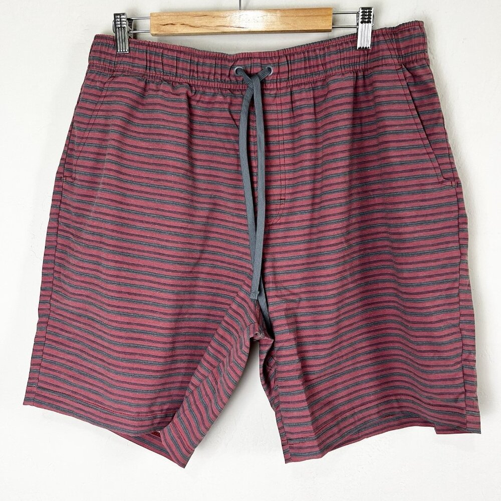 PrAna Metric E-Waist Rust Stripe‎ Mens XXL 8" Quick Dry UPF 50+ Boardshort NEW